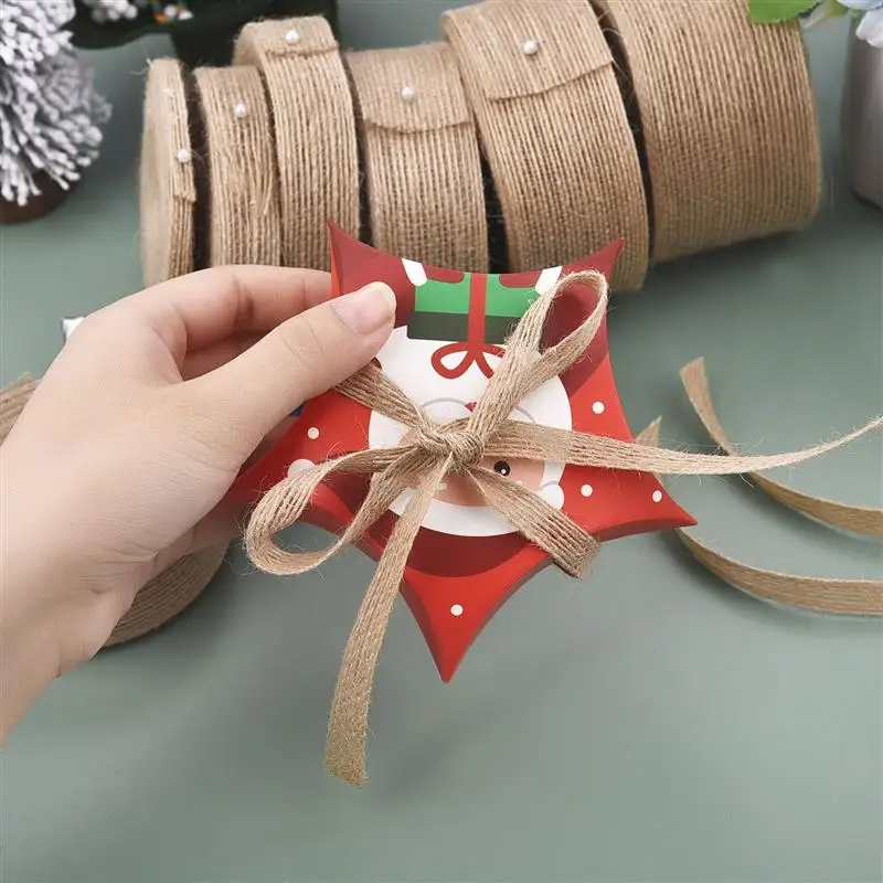 Natural Vintage Jute Burlap Ribbon para Casamentos, Belt Strap, Decoração de Natal DIY, Embalagem do presente, 10 m, 6mm-50mm