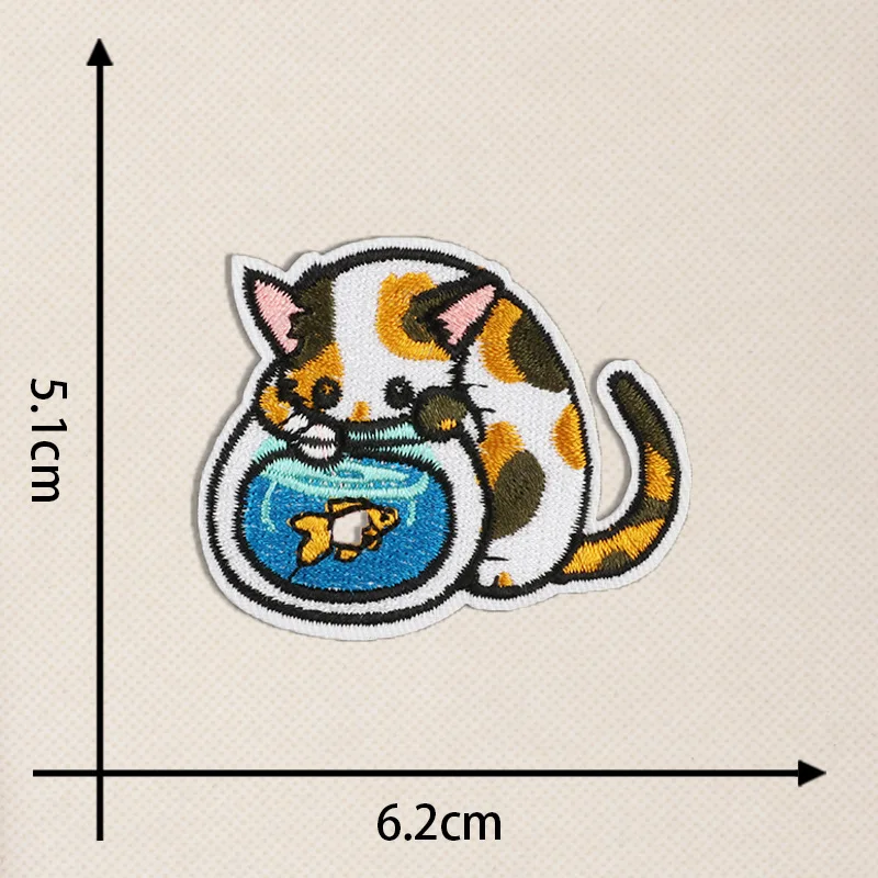 Cartoon Cute Kitten Cat Embroidery Patch Children\'s clothing Thermoadhesive Embroidery Patches for Children Backpack Decoration