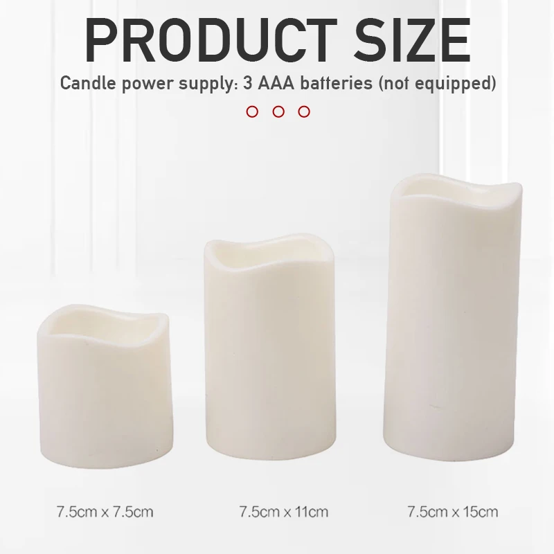 3Pcs  Flickering Flameless LED Candles Electronic LED Candle With RGB Remote Control Timer Night Light For Party Decoration