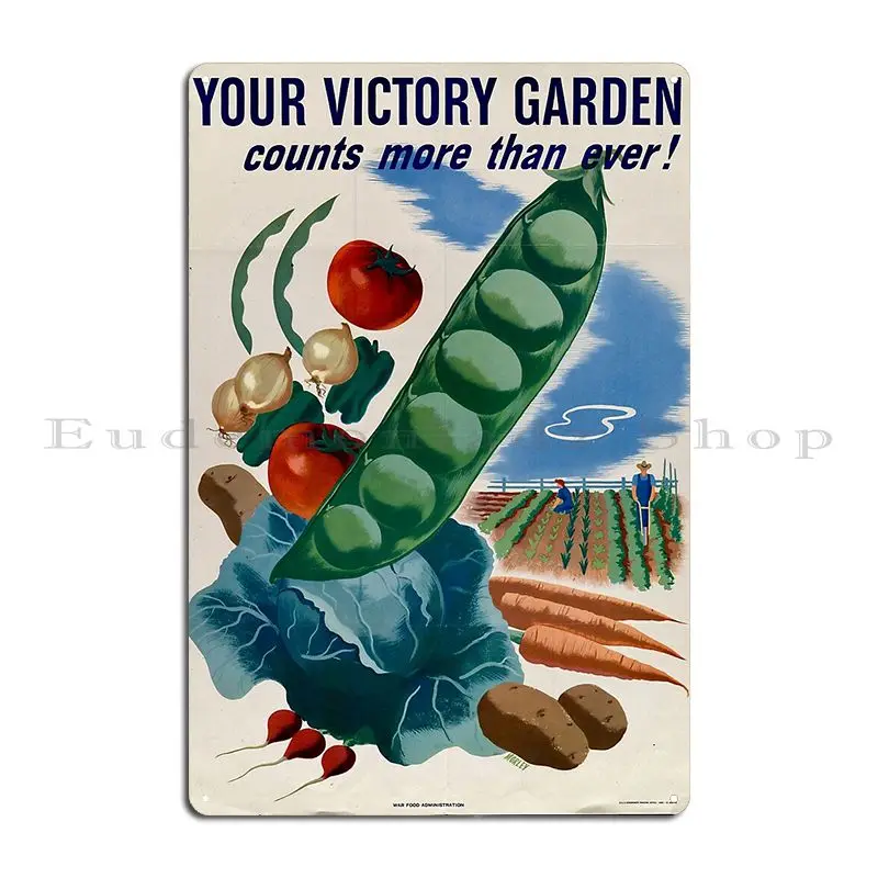 Your Victory Garden Counts More Than Ever Metal Plaque Poster Garage Wall Decor Wall Cave Living Room Design Tin Sign Poster