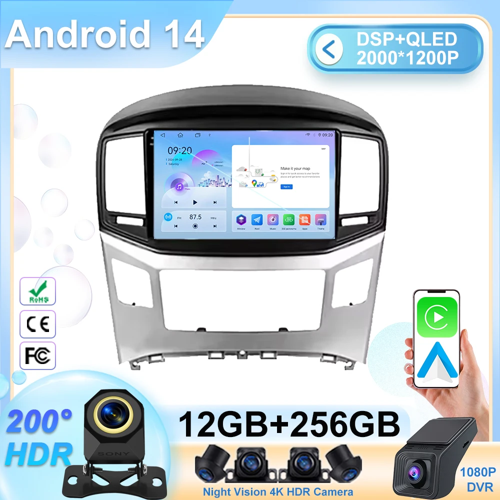 

For Hyundai H1 Grand Starex i800 TQ 2007 - 2015 Car Radio GPS Navigation Android Auto Carplay Stereo Multimedia Player No 2din