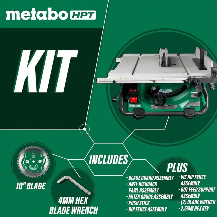 36V MultiVolt ™   Serra de mesa sem fio |   Lâmina de 10 polegadas |   Somente ferramenta - sem bateria |   C3610DRJQ4