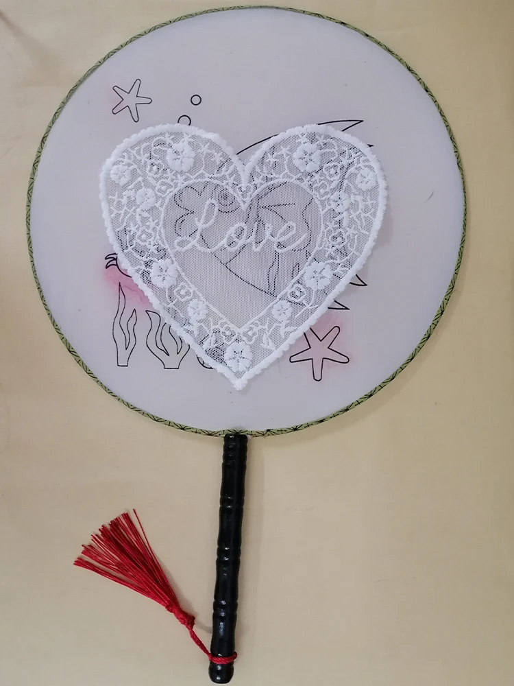 White Lace Heart Applique with Love Embroidery for Wedding Dress Lace Heart Patch Handmade Sewing Project Lace Fabric Fan Decor