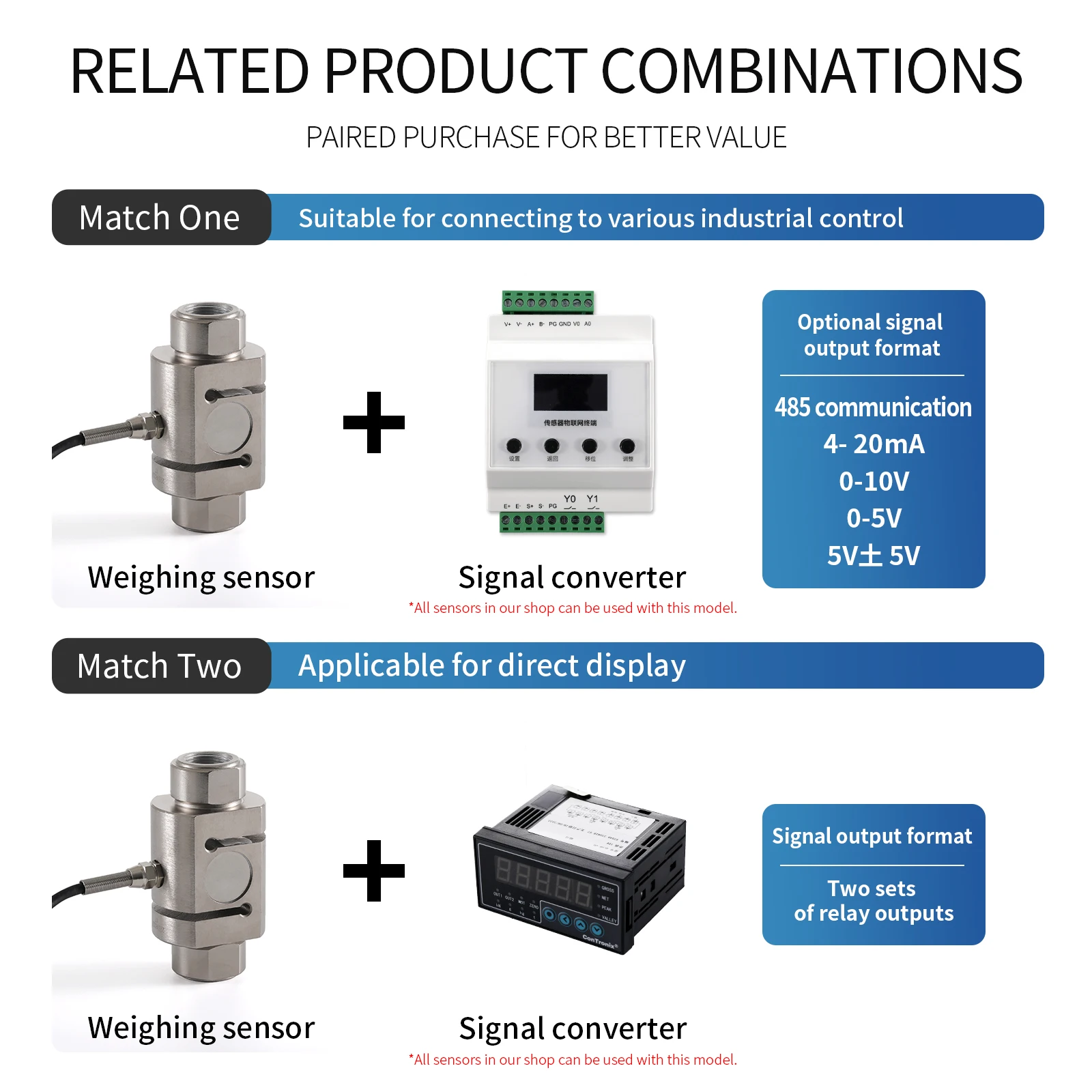 Load Cell Sensors Column S Type Test Tension and Pressure Force Weight Sensor Robotic Touch Sense System 200/300/500/700/1000KG