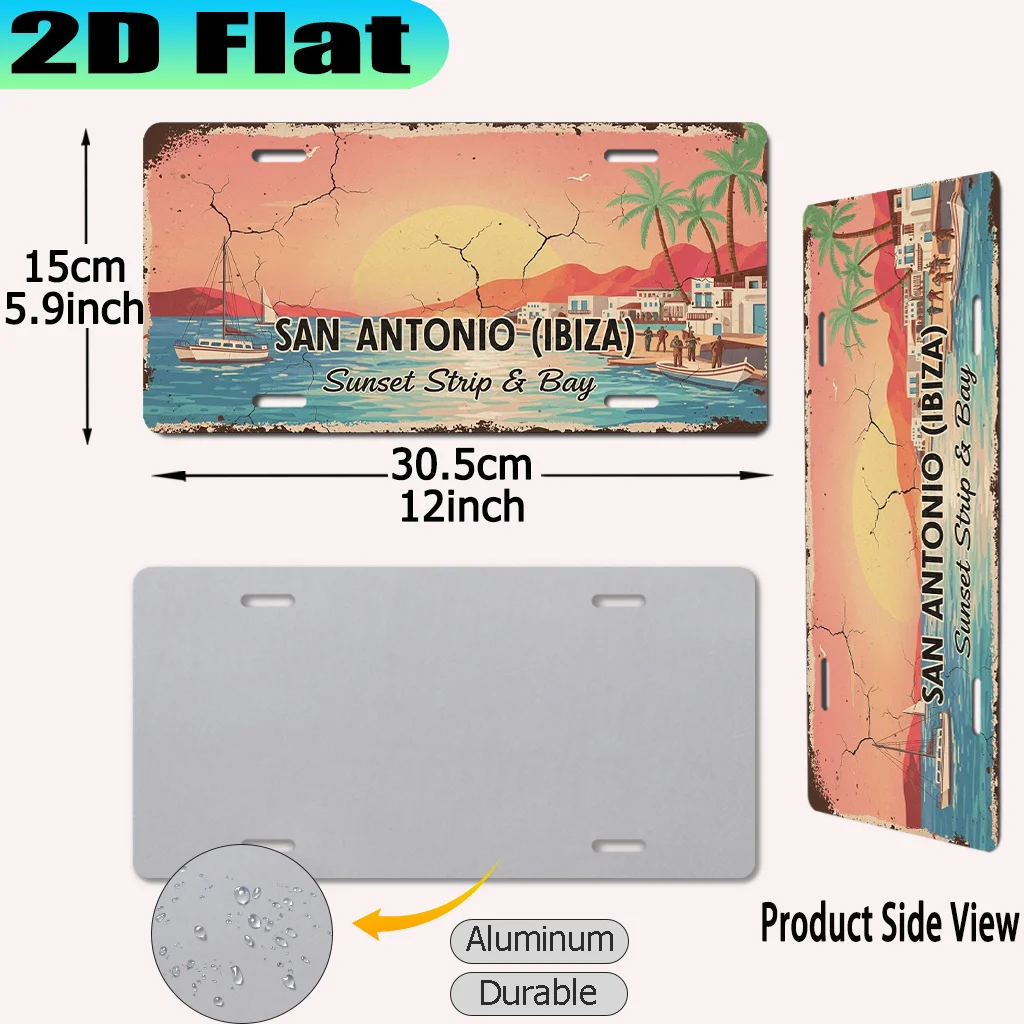 2D Flat - [Activating ] 2D Flat, 2D Plane - [2D Plane] 2D Plane - [2D Plane] Retro Sign (30.48X15.24 Cm), Depicting Sunsets in S