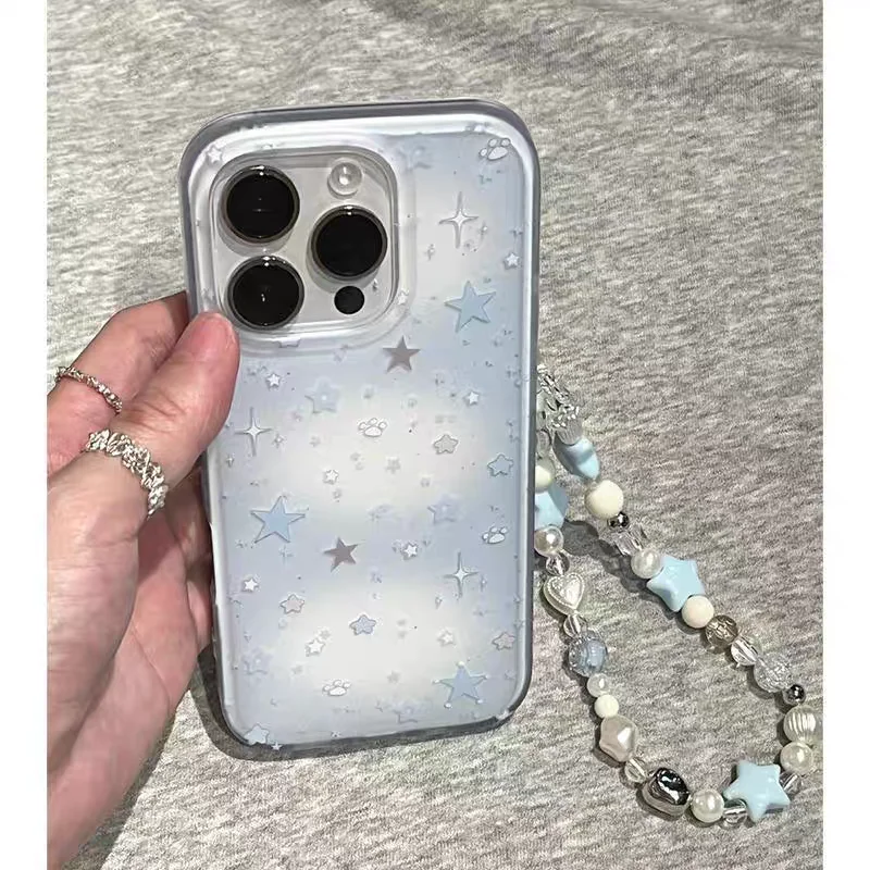 Fashion Shining Stars Bracelet Case Compatible for IPhone 13 11 16 15 Pro Max X XS XR Max 16 8 7 15 Plus SE 2020 New Imd Cover ﻿