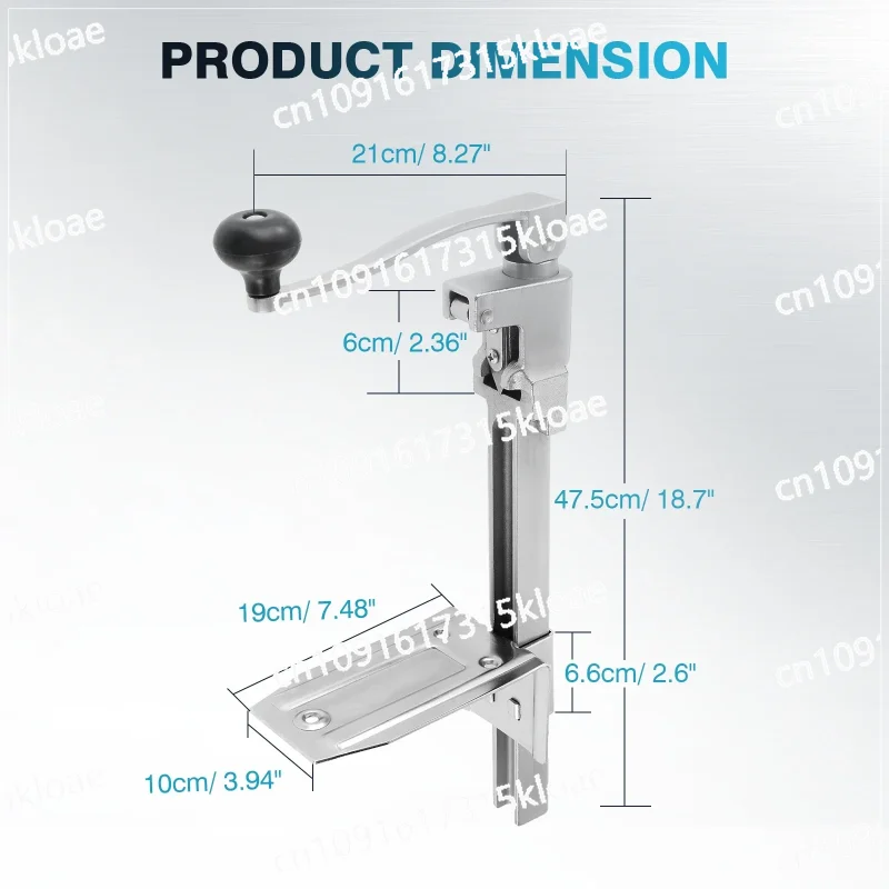 For Restaurant Hotel Bar Food Grade Commercial Manual Can Opener 15.7 Inches with Angled Bar Medium Duty Table Mount Bar Length