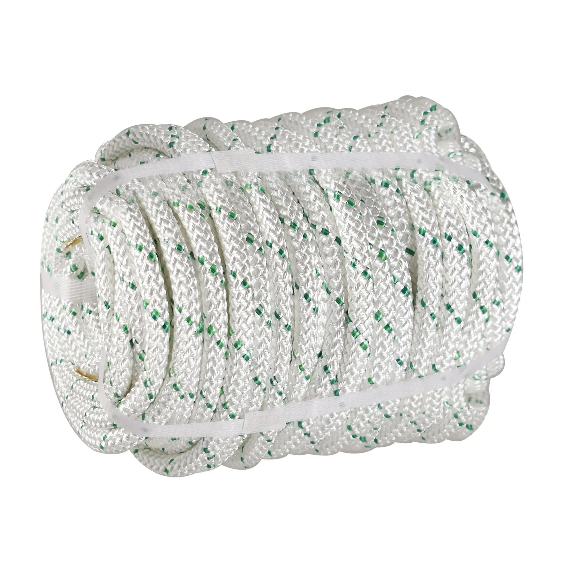 

White-Green 3/8 Inch Double Braided Polyester Rope-200ft, 700KG Capacity-Suitable for Tree Work