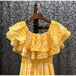 Jamerary-Conjunct Dress 2 pieces for women, flower embroidery, fashion, ruffles, party, elastic waist, elastic waist, for summer holidays 10 Main Plow Sales - №9