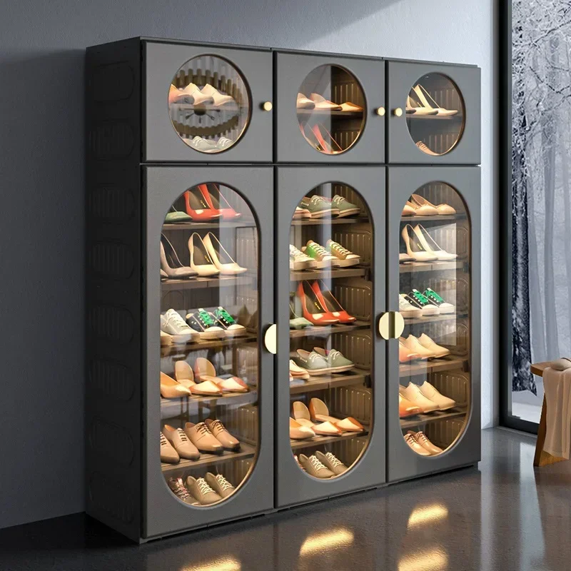 Installation-free shoe cabinet 2025 new home door indoor multi-layer shoe storage  integrated folding shoe rack against the wall