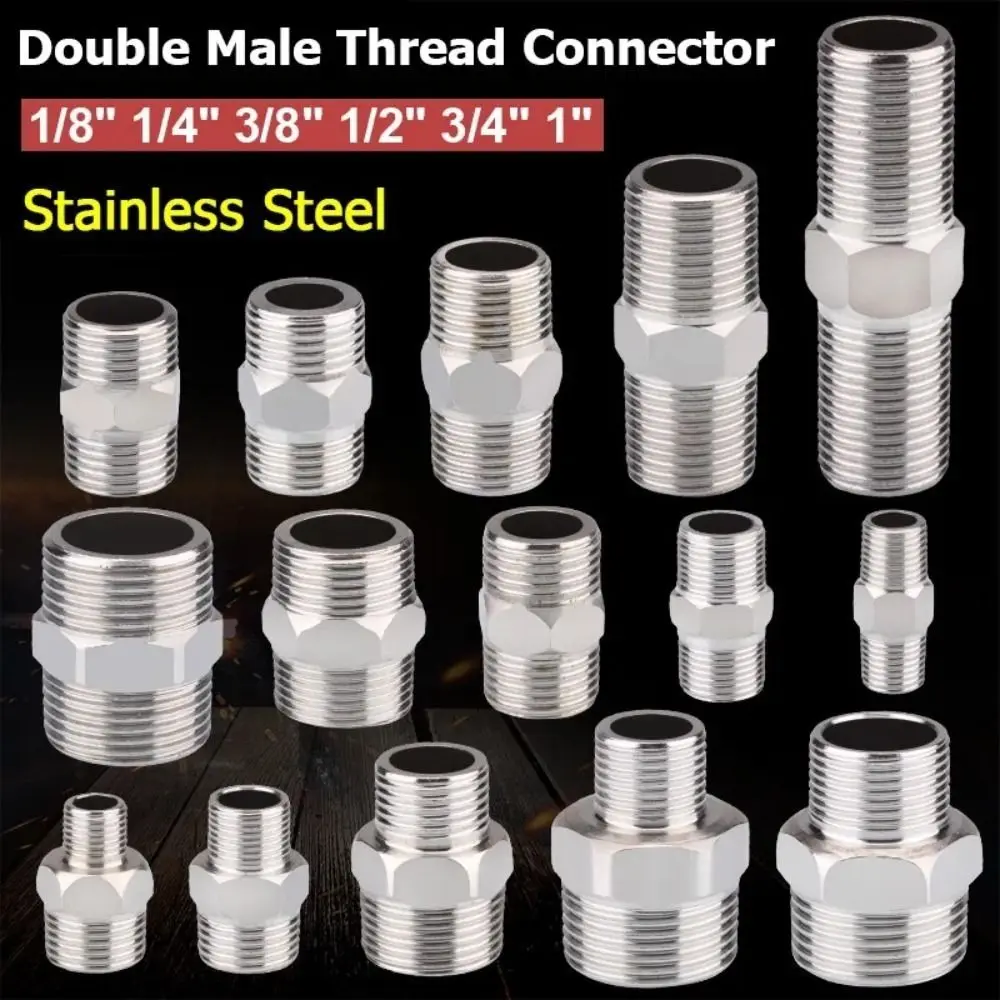 Picture 7: 201 Stainless Double Male Thread Connecter Thickened Multiple Specifications Stainless Steel Hex Nipple Hex Nipple Union