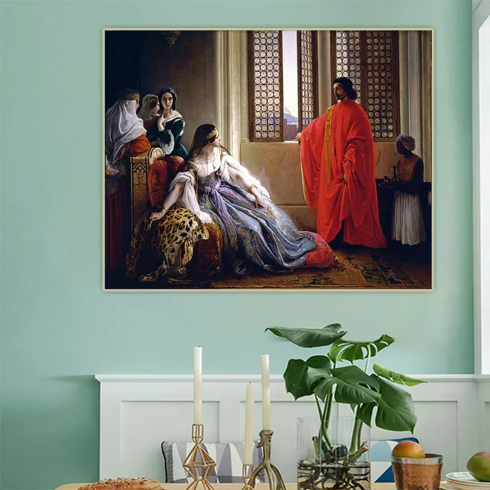 Citon Francesco Hayez《Caterina Cornaro Deposed from the Throne of Cyprus》Canvas Oil Painting Picture Wall Decor Home Decoration