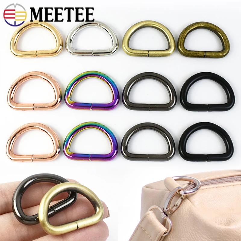 

30Pcs Metal D Ring Buckles 20-38mm Colorful Bag Strap Pet Collar Connector for Handbag Shoulder Belt Buckle DIY Bags Accessories