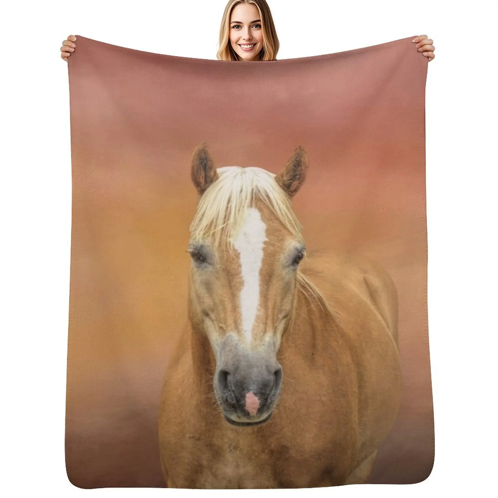 

Beloved Haflinger Horse Throw Blanket Quilt Bed covers bed plaid Soft Blankets