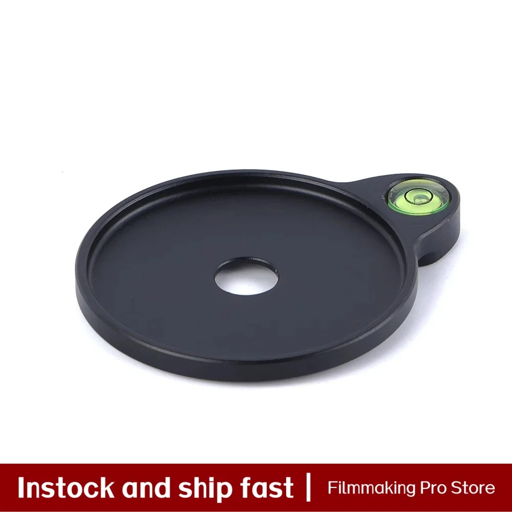 FITTEST Tripod Add on Spirit Level Plate Circular Offset Leveling 76/60/50mm Metal Base Bubble Leveler for Manfrotto Benro Gitzo