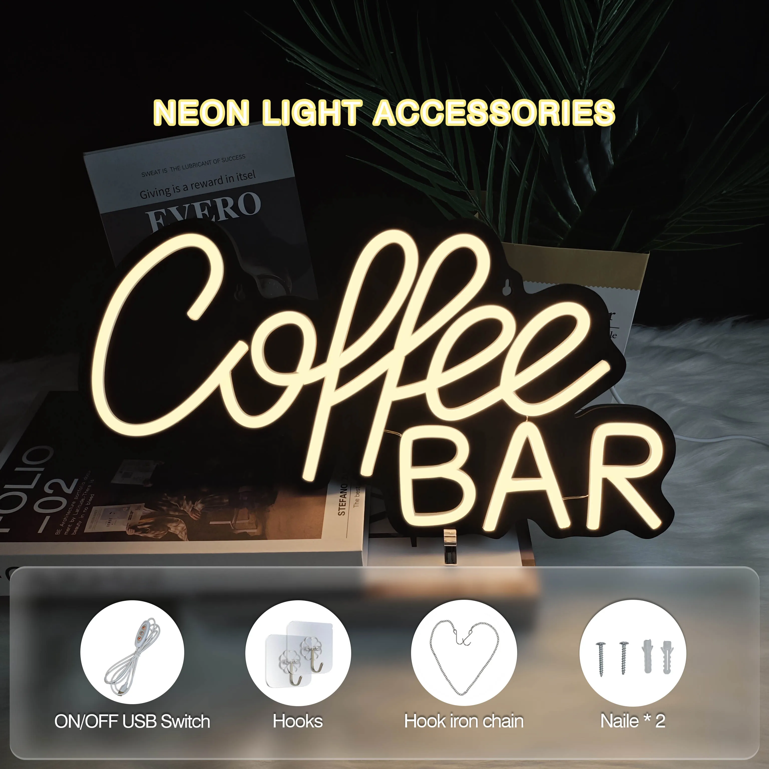 1 ديكور لافتة نيون القهوة، شعار قهوة نيون LED، ملحقات بار القهوة، المطعم، البار، ديكور الحفلات الفنية