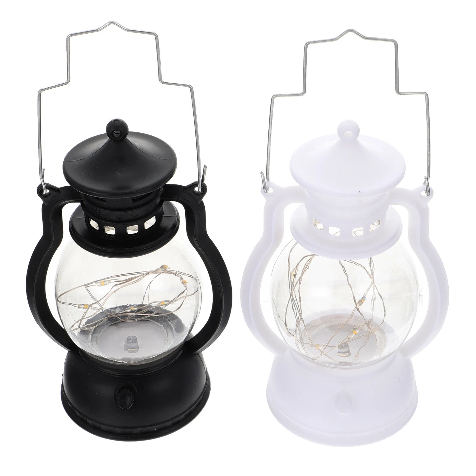 

2pcs Led Electric Lamp Retro Handheld Lantern Compact Wall Mountable Vintage Decor For Home Party Christmas Carnival
