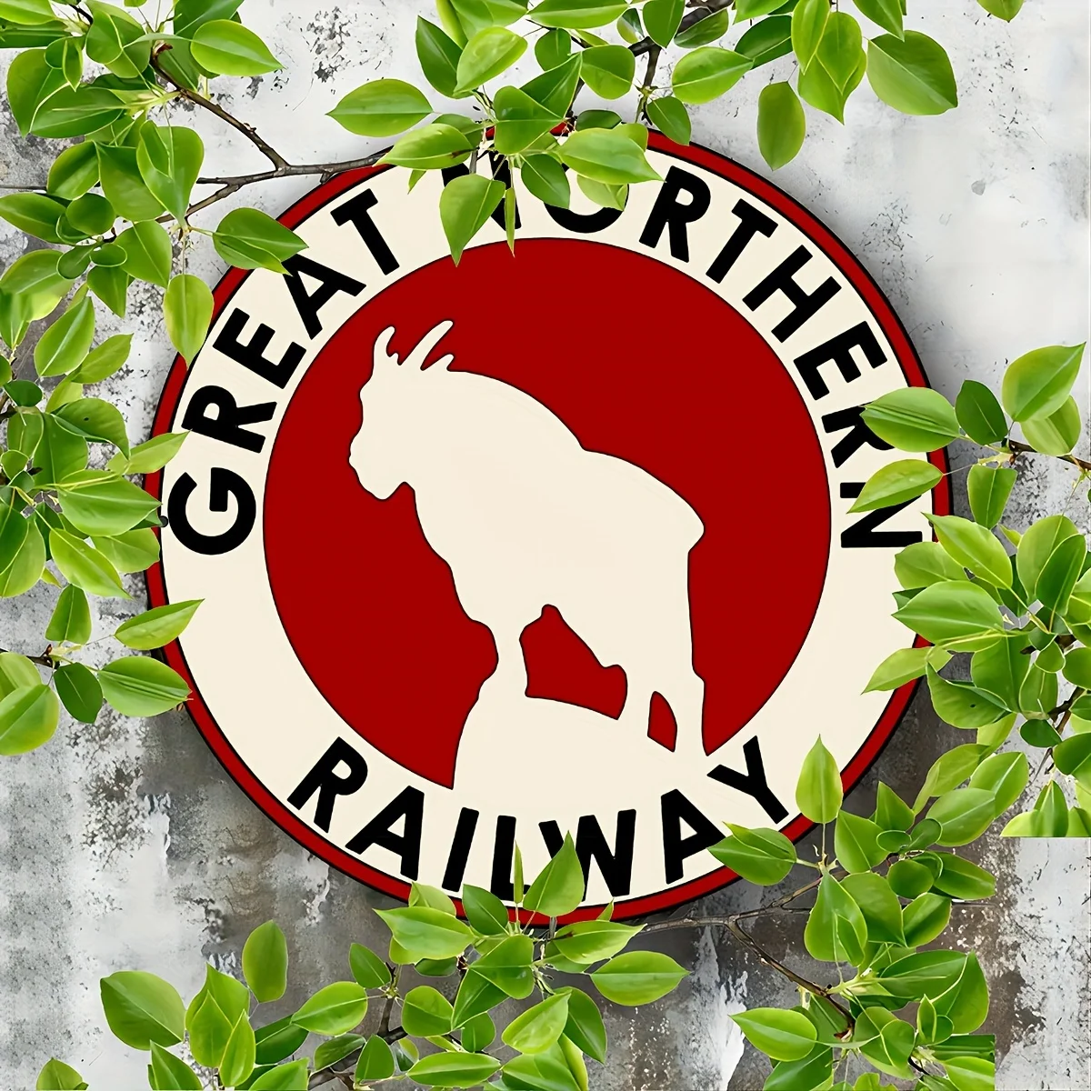 Retro-Holzschild der Great Northern Railway – geeignet für Häuser, Cafés und kleine dekorative Holzposter