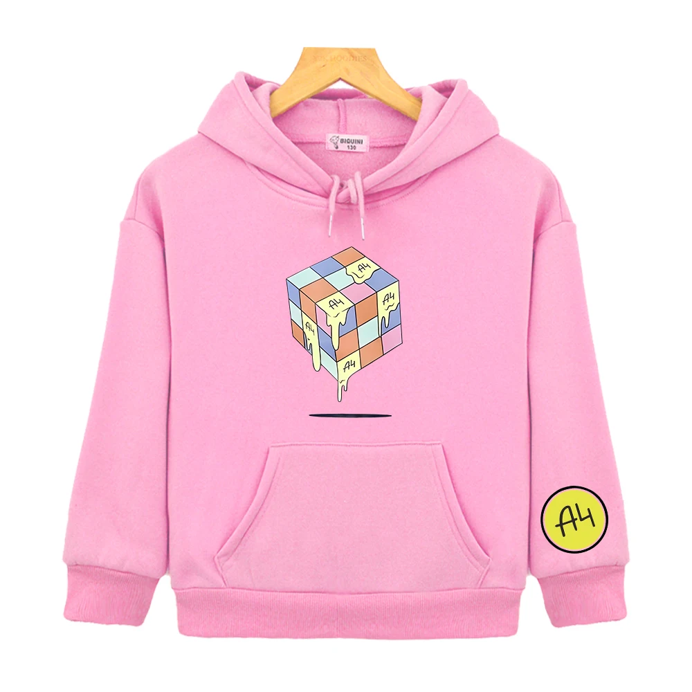 А4 Пол это Лава Cartoon Children Hoodies Comfortable Boy Girl Hooded Sweatshirts Влад A4 Бумага Print Kids Clothing Kawaii Kids