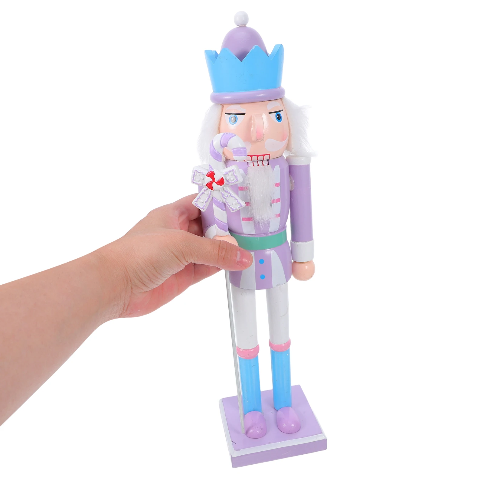 

38 Cm Christmas Wooden Nutcracker Soldier Handpainted Festive for Holiday Parties Table Shelf Fireplace Versatile