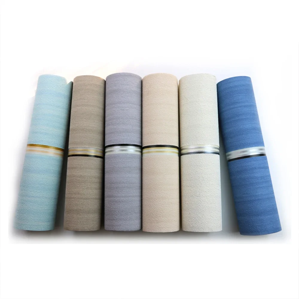 

Высококачественные 3D обои с большим интервалом в полоску, простые толстые бархатные обои с имитацией кожи оленя, декоративные обои для дома