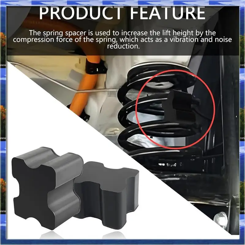 Kit de reforço de mola helicoidal frontal, 4 peças, espaçadores de mola helicoidal de borracha para serviço pesado para elevador de mola helicoidal de 1 a 1,5 polegadas