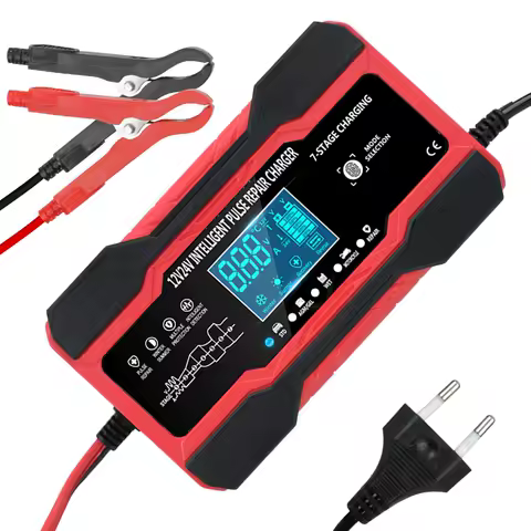 Car Battery Charger Full Automatic Wet Dry Lead Acid Battery Digital Display Battery Charger Pulse Repair 12V 10A / 24V 5A