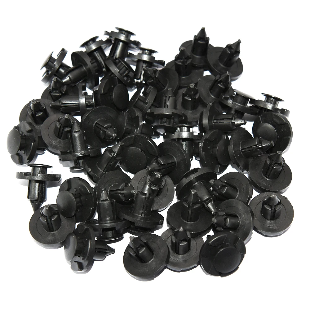 50pcs 10pcs Universal Car Bumper Fender 8mm Hole Plastic Rivets Fastener Clips Auto Bumper Fastener for Nissan For Toyota Black