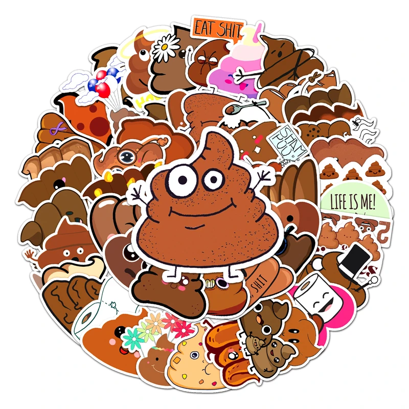 50pcs Poop Meme Stickers decal scrapbooking diy home decoration phone laptop waterproof cartoon accessories