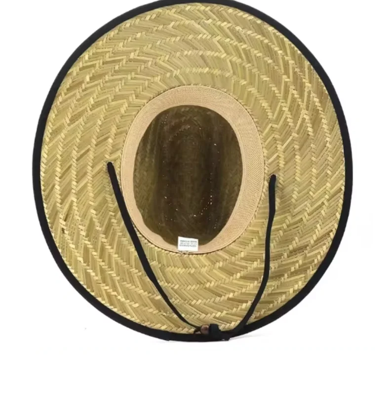 Classic Handwork Women Men Lifeguard Hat Straw Summer Beach Sun hat Outdoor Summer Wide Brim Panama Straw Womens Summer Hat