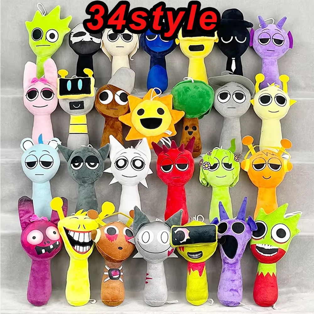 34styles Sprunki Plush Toys Sprunki Incredibox Plush Doll Sprunki Game Cartoon Kids Birthday Gifts Stuffed Dolls Christmas Gift