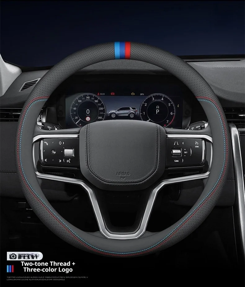 Für BMW Lenkradbezug 15 Zoll Schwarzes Nappaleder Ultra-Dünn Premium 1 3 5 7 Serie X1 X3 X5 X6 X7 2018-2026 Zubehör – Detail 11