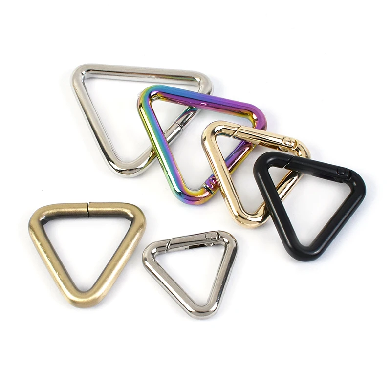 4 Pièces Mousquetons Triangle Doré - Anneau Saut Boucle Ressort - Porte-clés Déclencheur