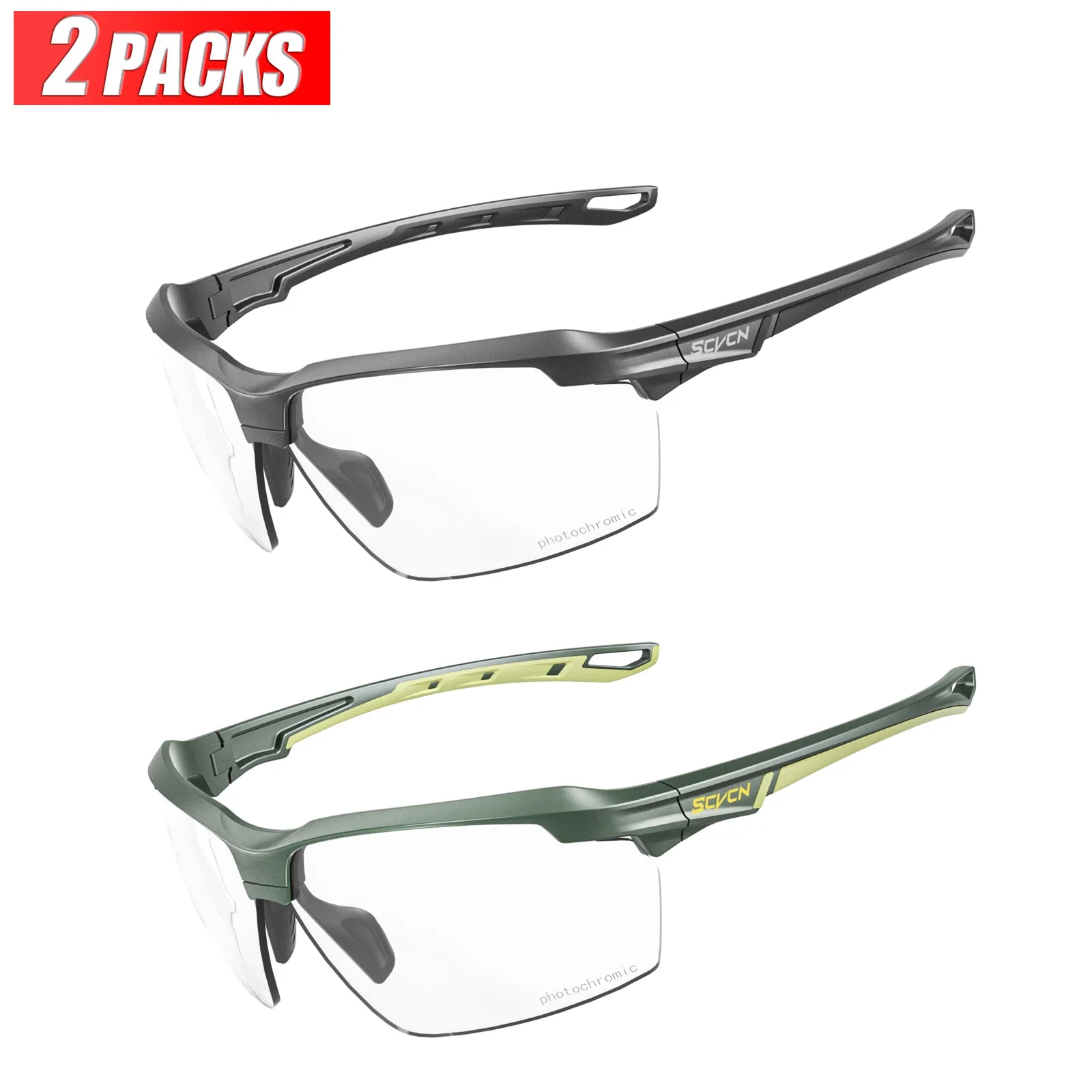 3PACKS SCVCN Meekleurende Fietsen Zonnebril Bril Fiets MTB Fiets Wandelen Golf UV400 Sportbril voor Mannen Vrouwen Baseball