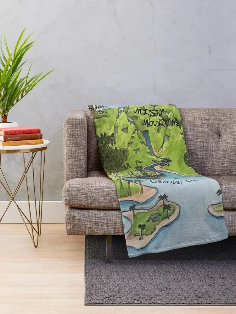 Neverland Map Throw Blanket blankets and throws Giant Sofa Blankets