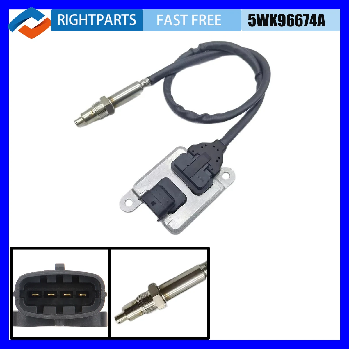 RIGHTPARTS 5WK96674A 2894939 NOX Sensor For Cummins Nitrogen Oxide Sensor A034X846 5WK9 6674A Nitrogen Oxygen Sensor For Cummins