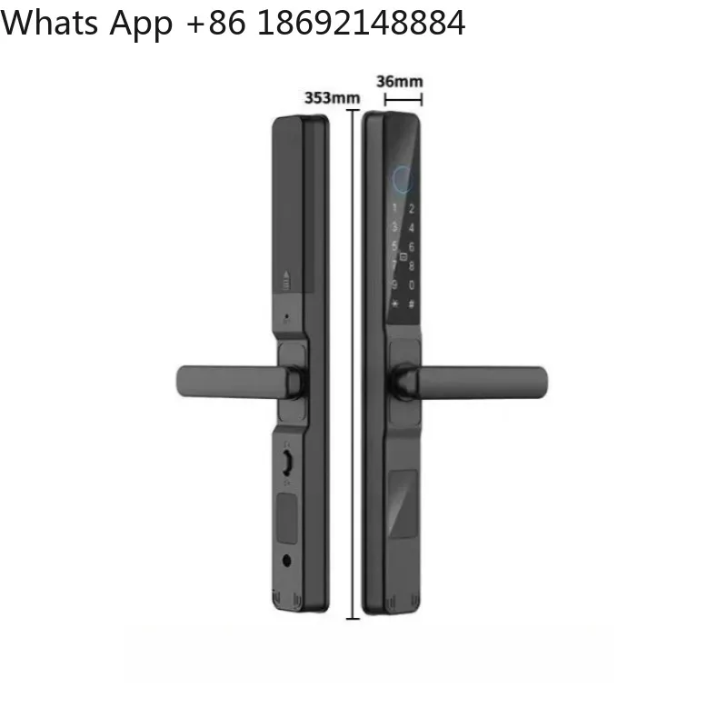 Fingerprint Lock for Narrow Side Sliding Door Outdoor Waterproof Broken Bridge Aluminum Door Password Smart Lock with