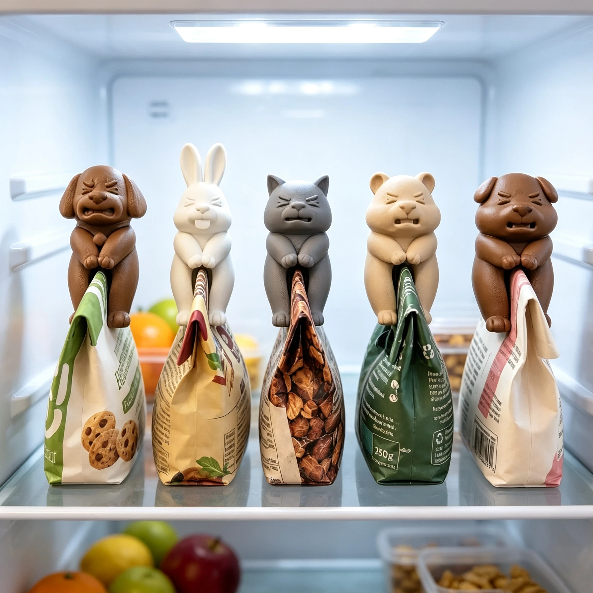 Cute Animal Shaped Bag Sealing Clips 3D Stereo Food Snack Sealer Clips Moisture‑Proof Refrigerator Clips Kitchen Cereal Storage