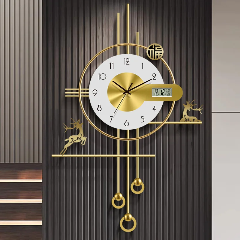 

Simple Quality Wall Watch Clock Vertical Design Luxury Stuff Wall Clock Classic Metal Horloges Murales Living Room Decor