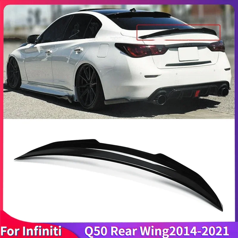 

For Infiniti Q50 2014-2021 Rear Wing Lip Car Rear Trunk Boot Lip Spoiler Wing Extension Rear Wing Spoiler Lip BodyKit Auto Parts