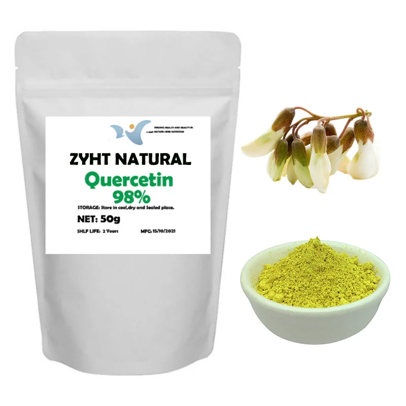 Reine Natur Bio Sophora Japonica Extrakt 98% Quercetin Pulver Kampf freie Radikale reduziert feine Linien Falten DIY Zutat