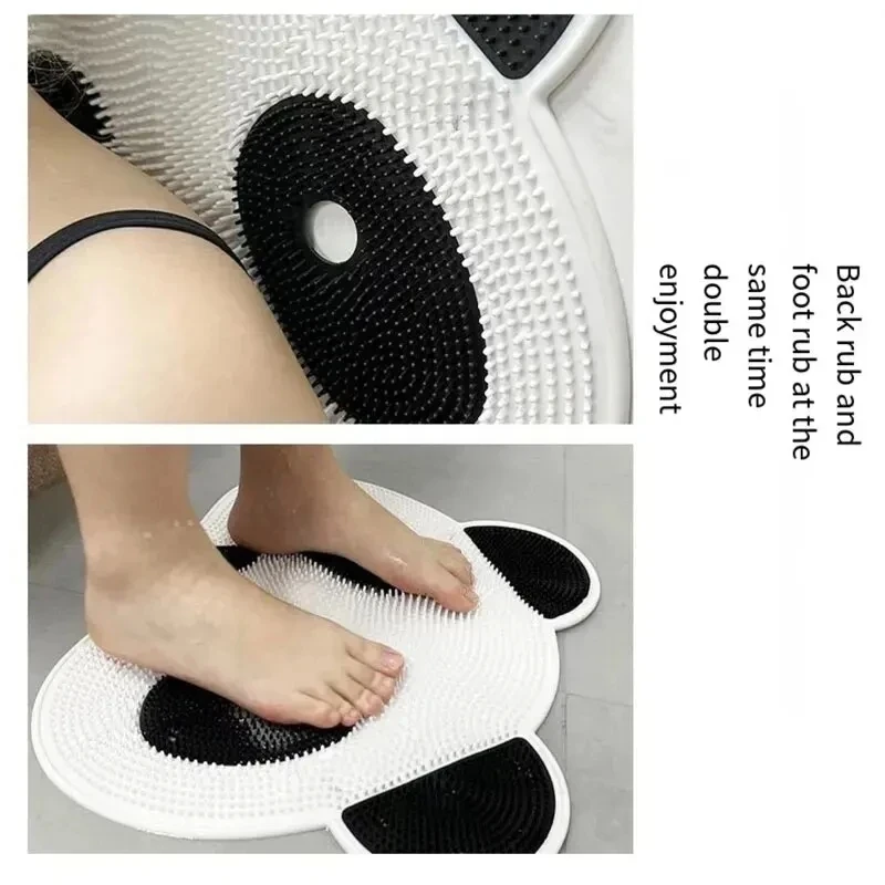 Panda Silicone Massage Pad Bathroom Anti Slip Bathing Back Rubbing Divine Instrument Foot Wash Dead Skin Shower Room Floor Pad