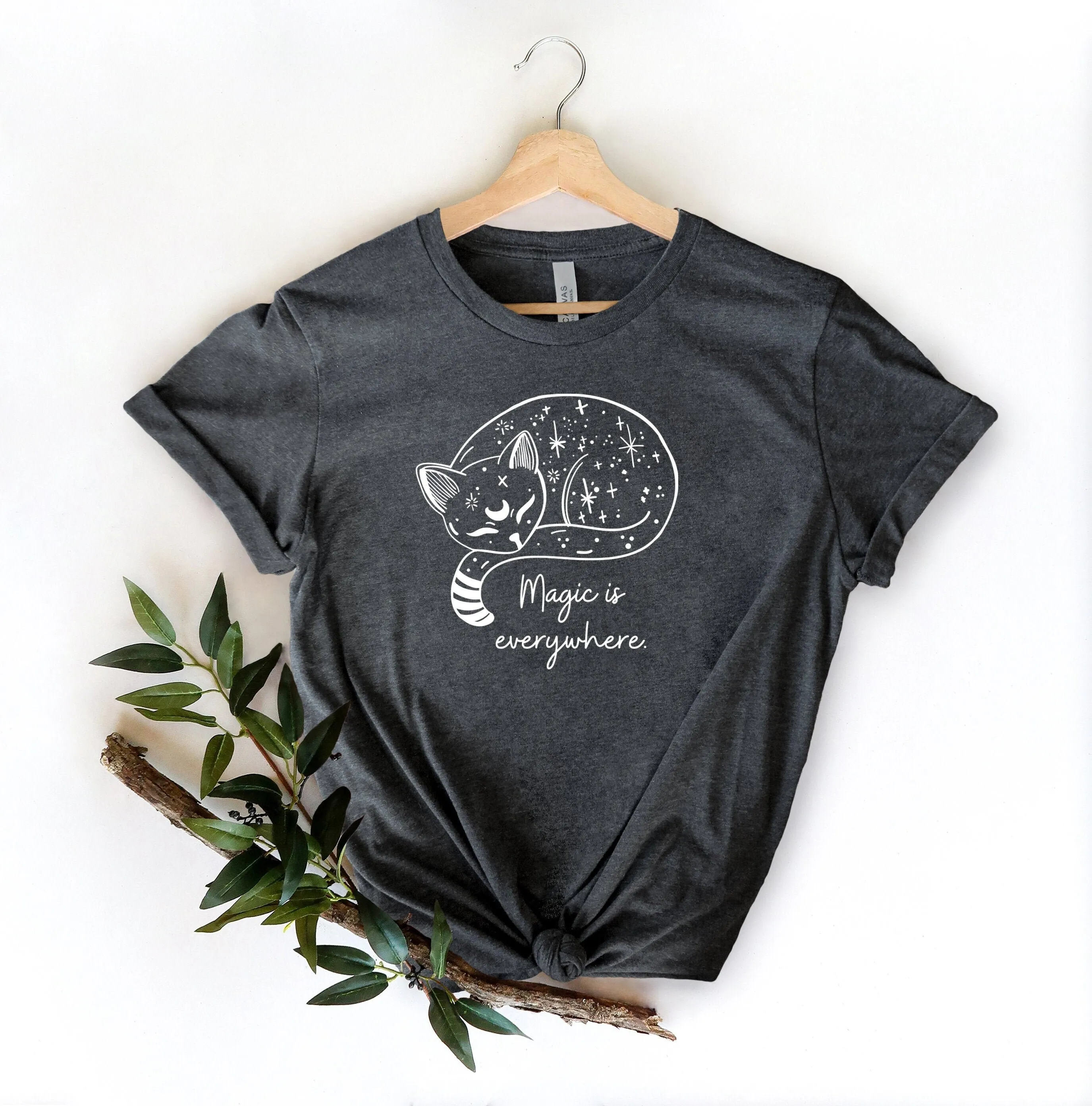 Magic Is Everywhere T Shirt Witchy Mystical Cat Gothic