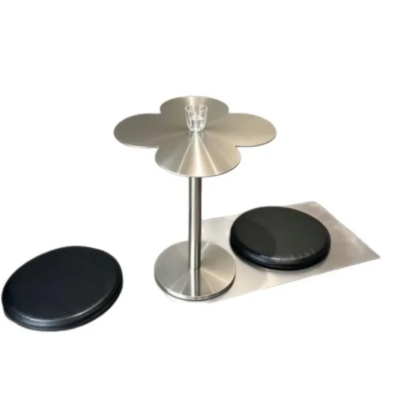 Light luxury stainless steel tall living room dessert fruit plate display stand coffee table Internet celebrity creativity
