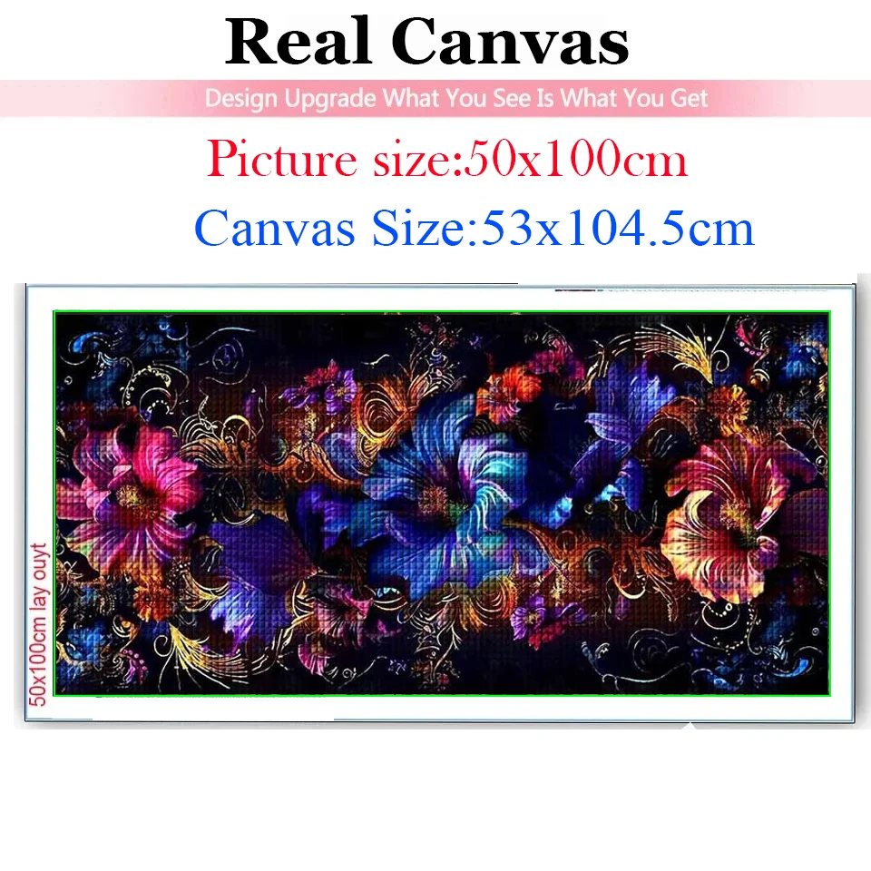 Diamond Painting Art DIY Beautiful Purple Blue Red Colorful Flower Diamond Mosaic Kit 5D Square Round Rhinestone Cross Stitch