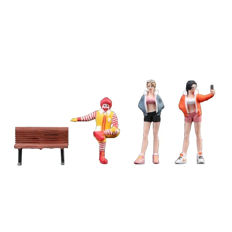 1:64 McDonald's street auction miniature resin doll set model collection ornament