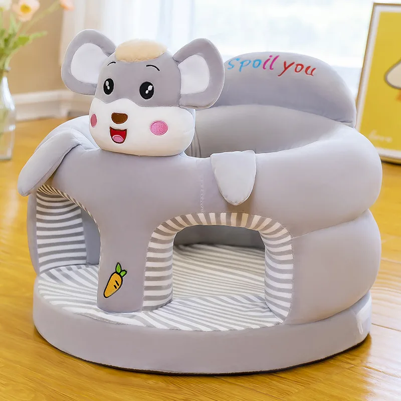 Cute Plush Baby Support Sofa Seat Cover Toddler Sit Learning Feeding Nest Puff Chair Comfort Washable Without Filling