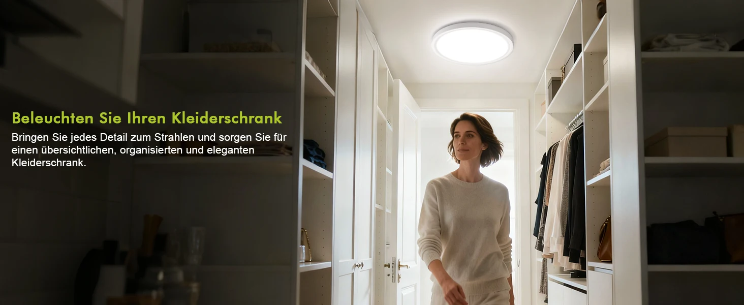 LED-Deckenleuchte mit Radar-Bewegungssensor, 18W 1800LM IP44 4000K Neutralweiß, Ultraflach Ø23cm für Flur, Treppe, Keller – Detail 5