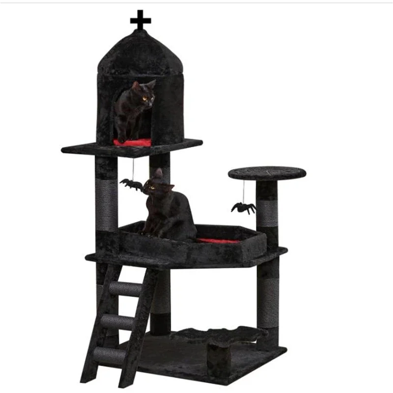 Gothic Cat Tree with Coffin Bed 55