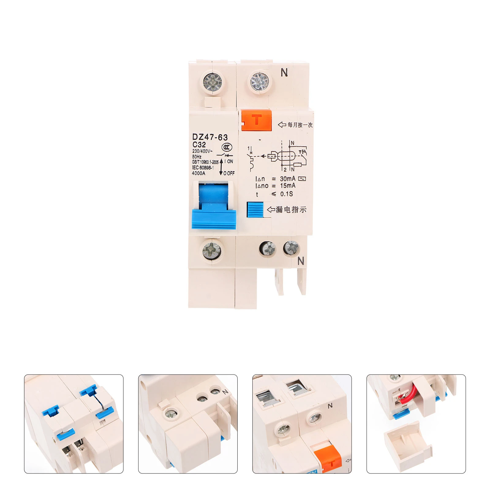 

Leakage Protection Switch Mini Circuit Breaker Household Supplies Copper ABS Flame Retardant Electric Leakage Overload Short